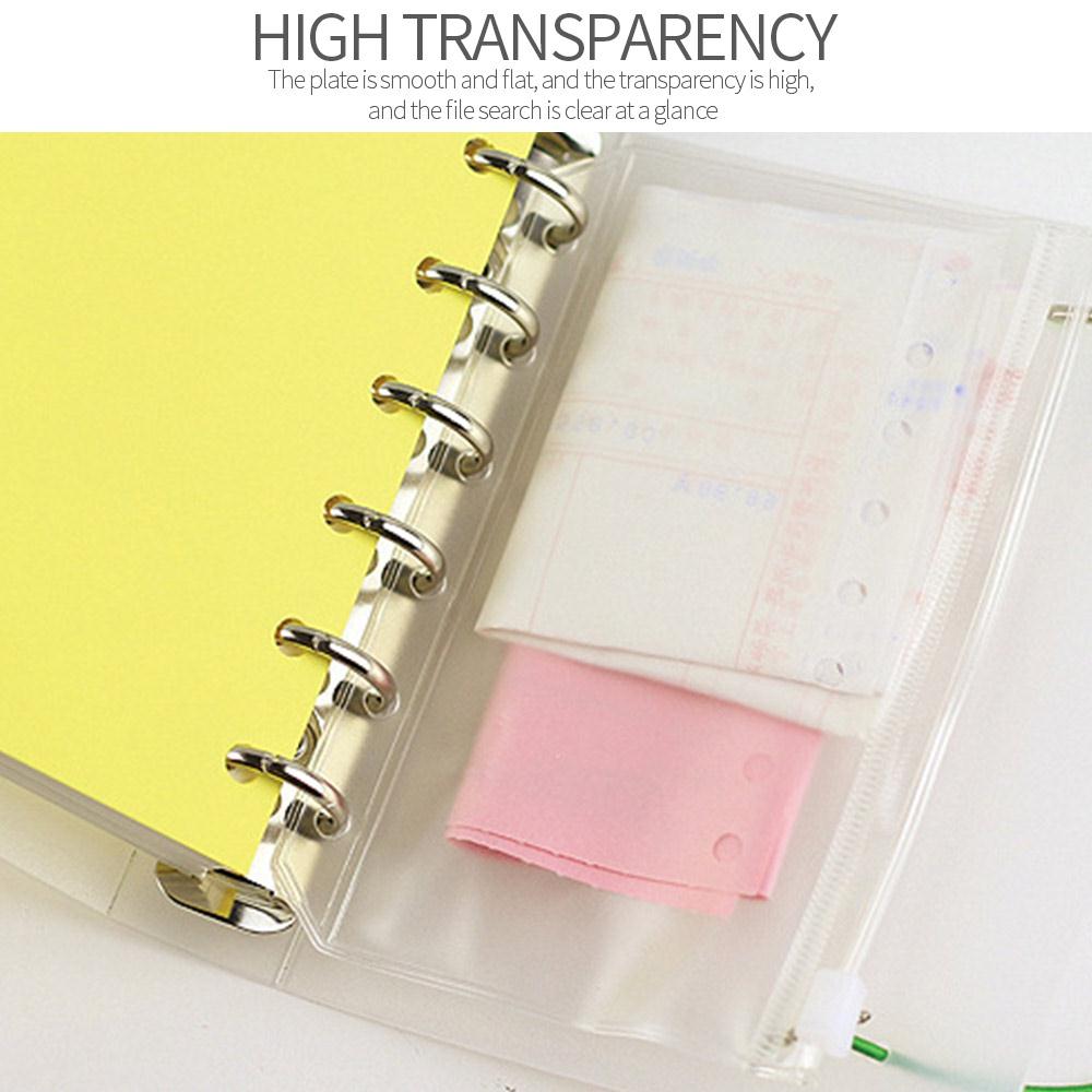 A5/a6/a7 3 pçs solta folha anel binder pasta solta folha saco pasta bolsos convenientes para 6-anel caderno impermeável proteger