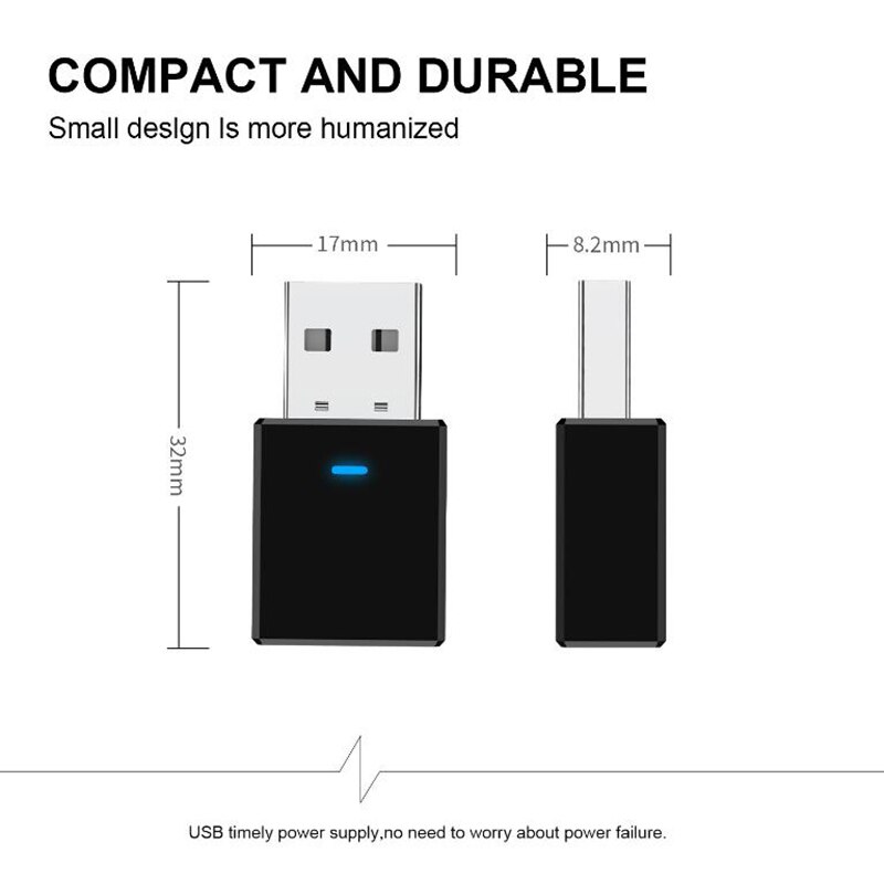 2 in 1 Bluetooth Transmitter Receiver USB Bluetooth 5.0 Wireless Stereo o Transmitter Adapter Dongle for TV PC