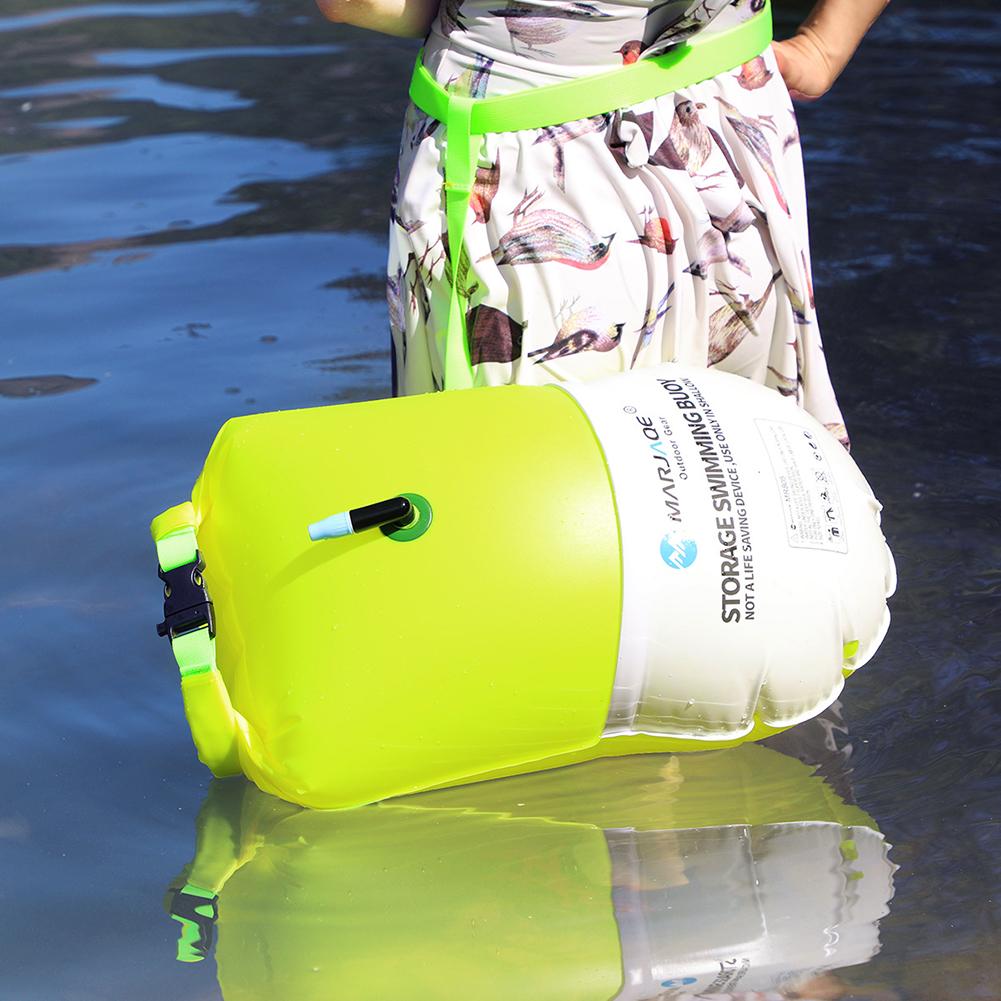 20L Schwimmen Boje mit Trockenen Tasche Multifunktionale Aufblasbare Gute Sichtbarkeit Schwimmen Boje für Wasser Sport Liebhaber