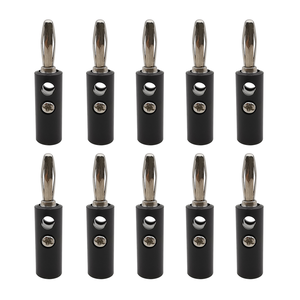 10 stück rot-schwarze 4mm- bananenstecker-lautsprecherkabelverbinder, vergoldet/vernickelt, 4mm bananenstecker (männlich/weiblich): Braun