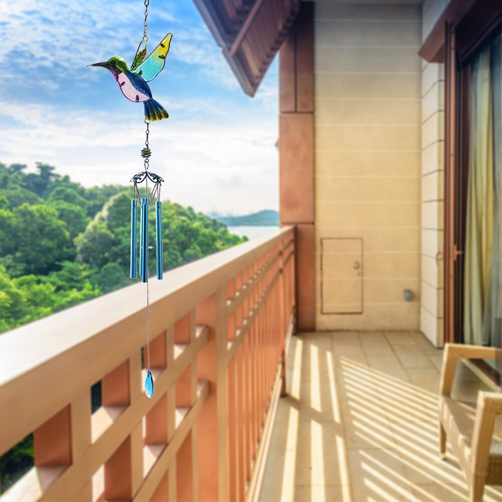Art Craft Tuin Patio Deuropening Home Decor Opknoping Woonkamer Mobiele Hummingbird Dragonfly Romantische Balkon Wind Chime