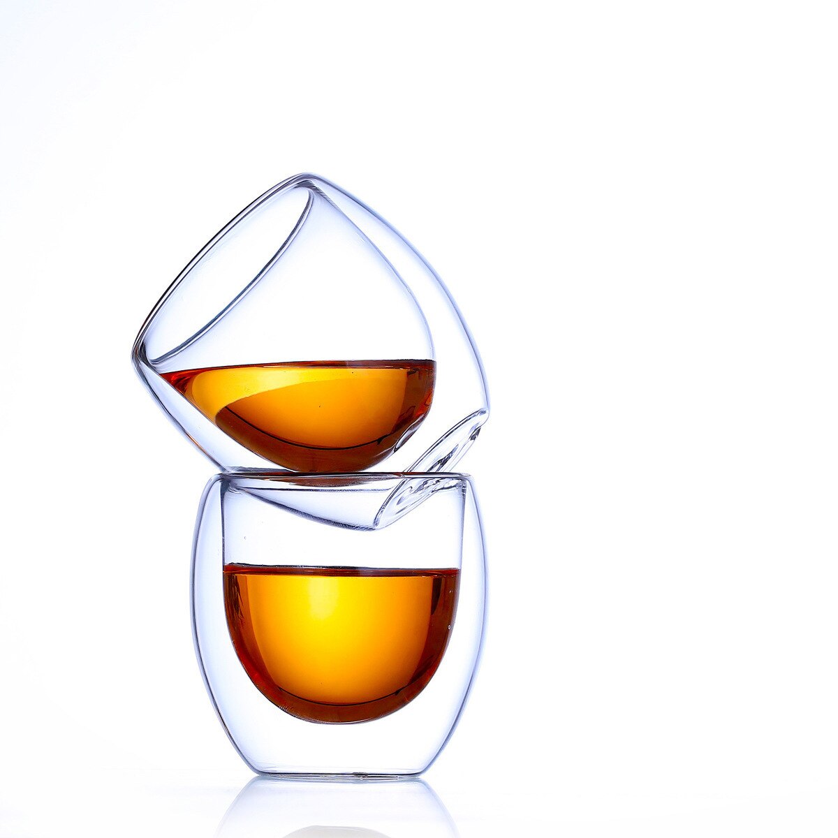 6 st lot 80ml bodum dubbelväggigt kort glas värmeisolerande kopp äggform tasse hemmakontor mini tekopp nespressoglas