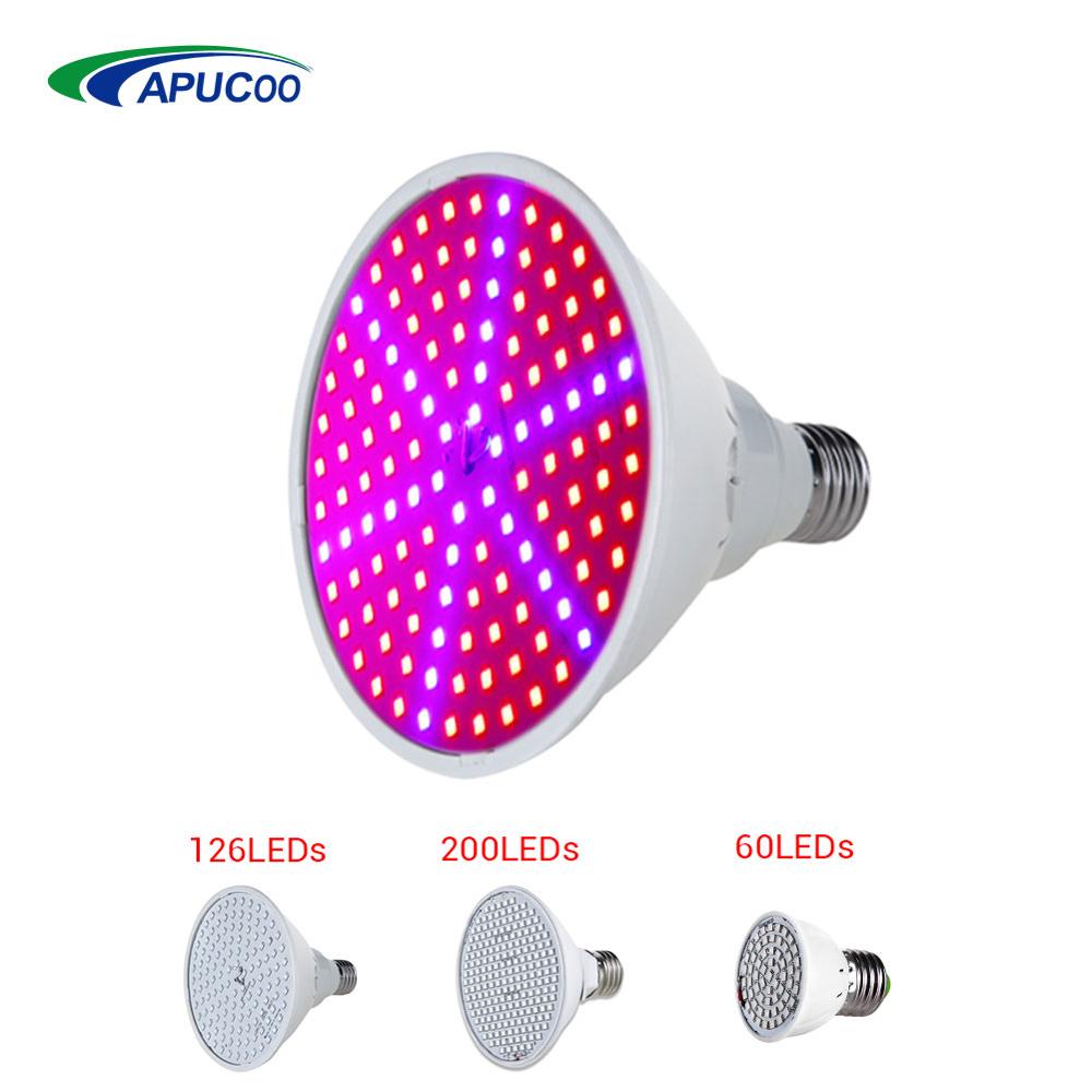 Bombillas LED de espectro completo para cultivo de plantas, 60/126/200 LED, lámpara de cultivo E27, Phytolamp para plantas de interior, Hydro Flower Veg Grow Tent