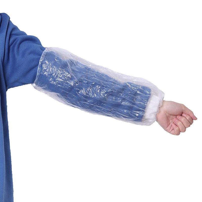 20 stk miljøbeskyttelsesbeskyttende pe ærmer dækker ikke giftig elastisk husholdningsplastik holdbar arm vandtæt rengøring