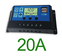 100A Pwm Adaptieve 12V/24V Solar Controller Batterij Laden En Ontladen Regulator 2 Usb Fotovoltaïsche Plaat Lamp controle Systeem: 20A