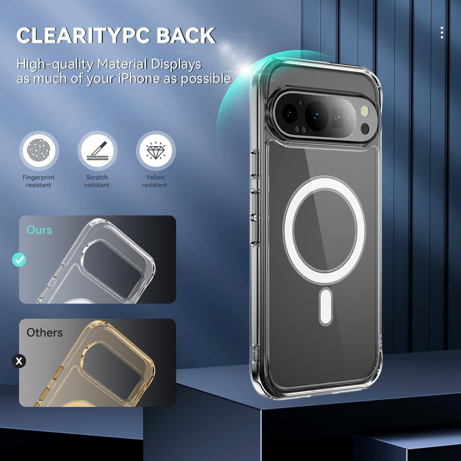 2-in-1 Magsafe portemonnee kaartsleuf transparant hoesje voor Google Pixel 9 Pro XL 8 Pro 7A 8A 9A duidelijke standaardhouder harde magnetische hoes