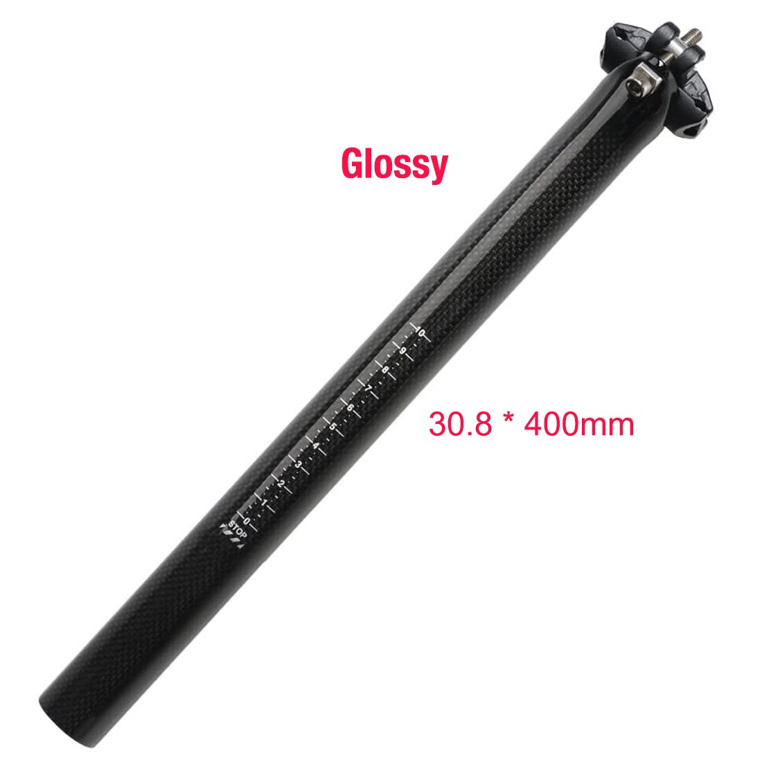 Kohlenstoff Fahrrad Sattelstütze Voll 3k Faser Superlight Titan MTB Rennrad Sitz Post Teile 27.2/31,6x350/400 MM: glänzend30.8x400mm