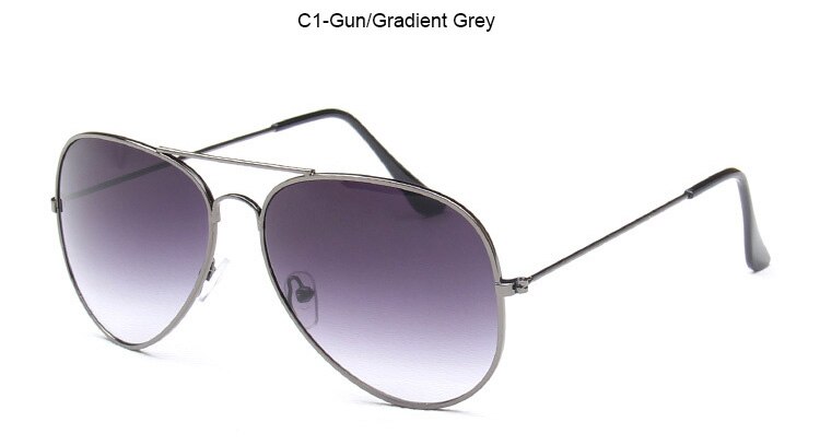Pilot solbriller mænd vintage mærke briller sølv stel gradient blå gennemsigtige havlinser: C1