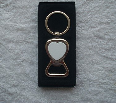 10 stuks/partijen blanco metalen sleutelhangers sleutelhangers flesopener tags diy printen sublimatie inkt transfer beide kanten kunnen printen: 10