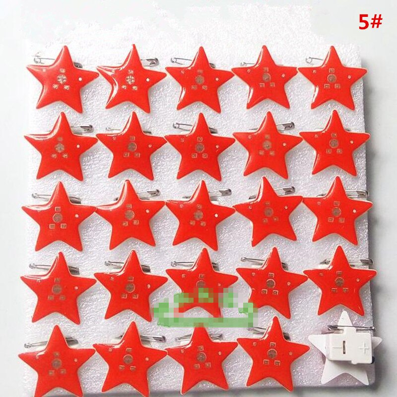 Star LED Flashing Brooch Pin Cartoon Light Up Glowing Badge Kids Adults Toys Glow Party Supplies Halloween Christmas Xmas: 5