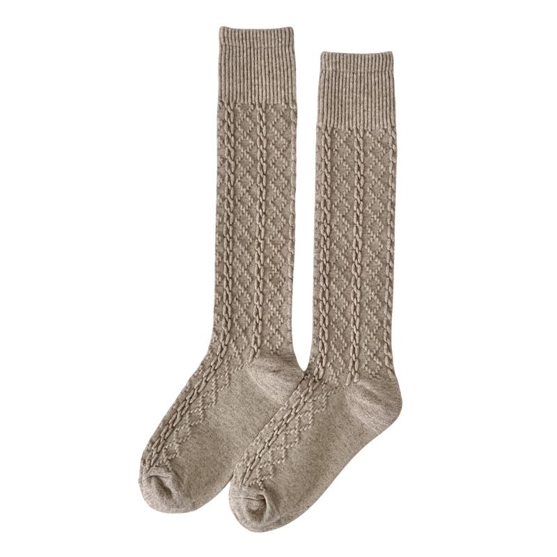 Medias Retro para mujer, calcetines hasta la rodilla de Color sólido de estilo japonés de para mujer, calcetines largos informales cálidos de estilo coreano
