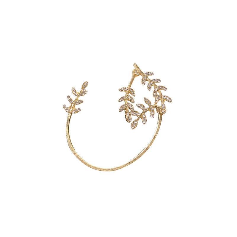 Koreaanse Trendy Bladeren Oorhaak Vrouwen Eenvoud Rond Oor Bone Sieraden Vrouwelijke Mode Oorbel Jassen Delicate Zirkoon Oorbellen