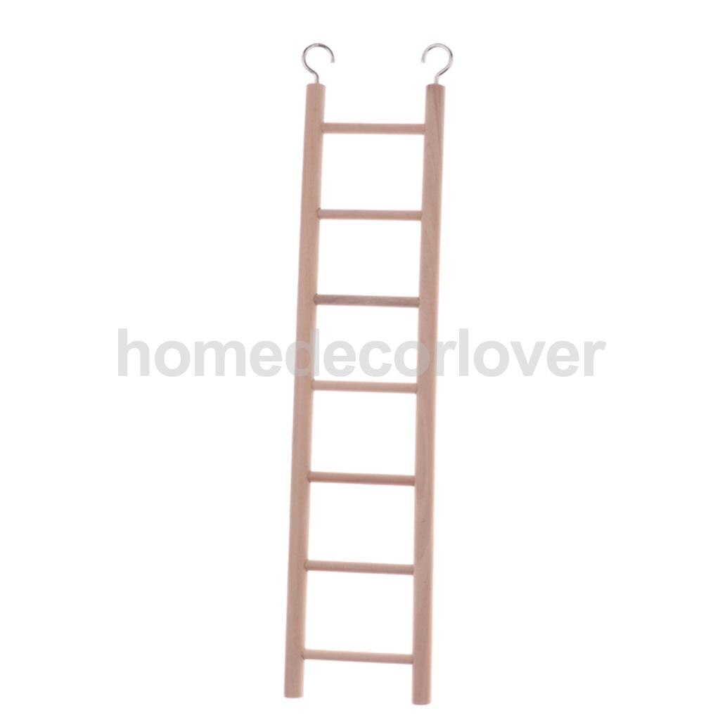 Escalera de madera para hámster, juguete de loro y rata, accesorios para jaula de pájaros, 3 escaleras