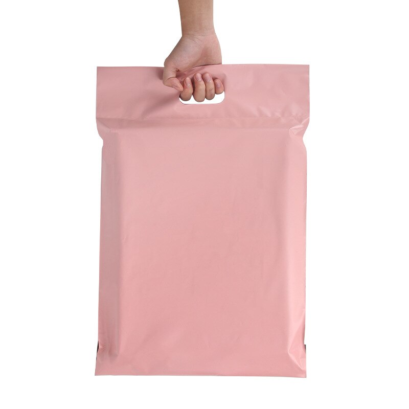 INPLUSTOP 50Pcs Express Tote Bag Eco-Friendly Waterproof Clothing Packaging Bags Thicken Poly Plastic Envelope Mailing Pouch Bag: 30x40x7x5cm pink
