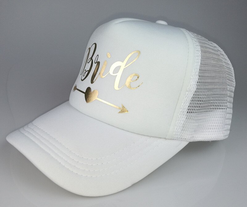 C &amp; Fung Bruid Stam Bachelorette Snapback Trucker Hoed Cap Team Bruid gouden letters Arrow bruid om bruid stam baseball hoeden