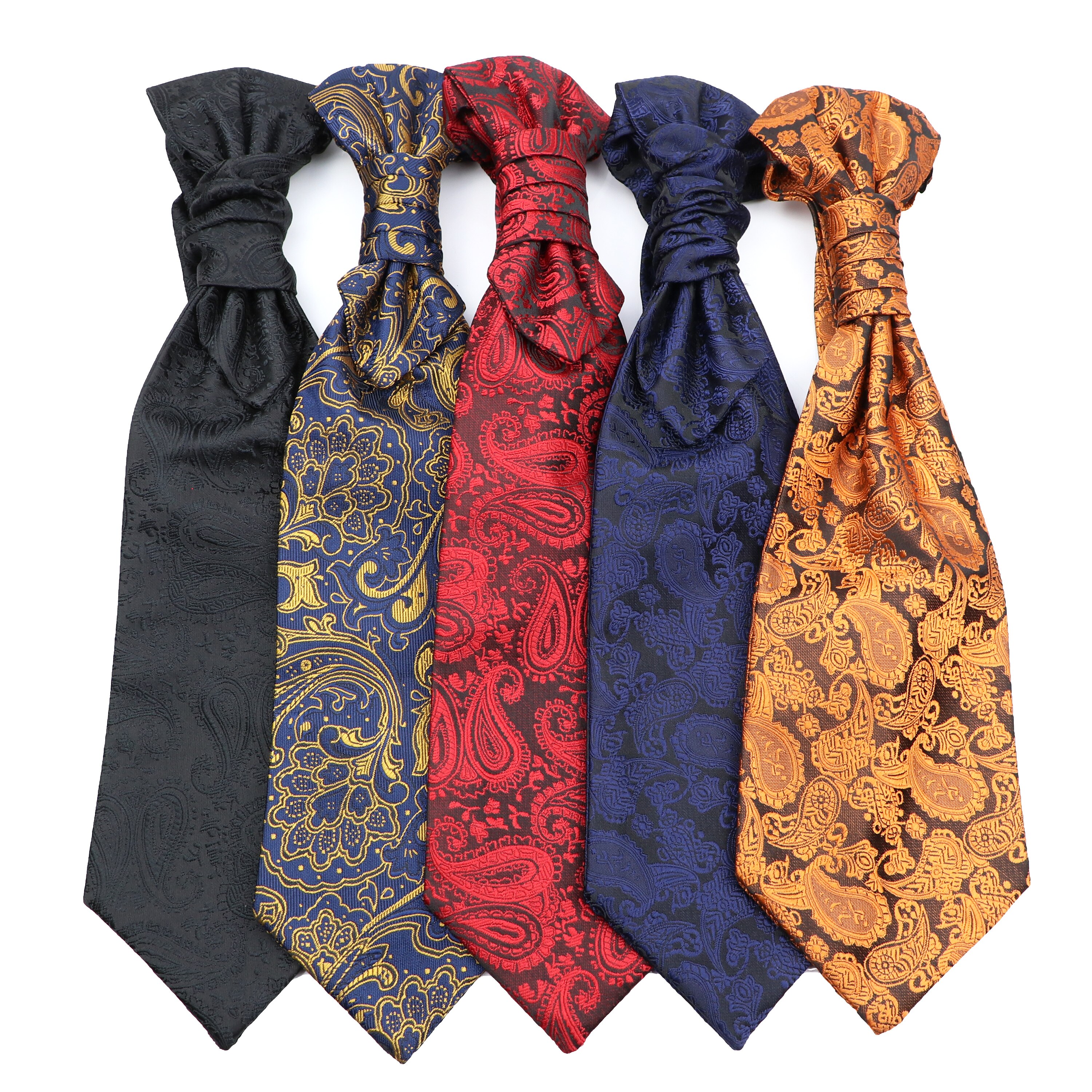 Corbata de Ascot de Cachemira de lujo para hombre, corbata de esmoquin para boda, de negocios, corbata de 10CM con patrón Vintage, accesorios para caballero