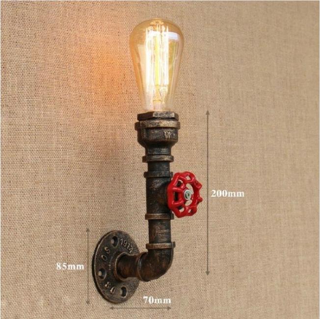 retro Industrie Zauberstab Lampe Jahrgang eisen rost Wasser rohr Lampen E27 Dachgeschoss Licht Überzogene Innen Beleuchtung Hause schlafzimmer Restaurant Deko: M