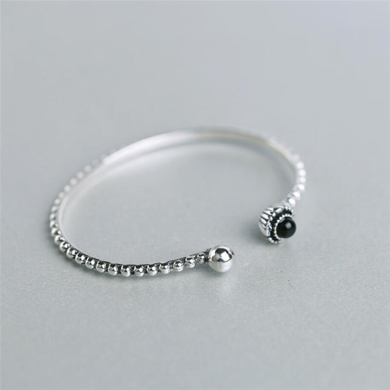 Sole Memory Retro Personality Versatile Simple Opal 925 Sterling Silver Female Resizable Bracelets SBR162