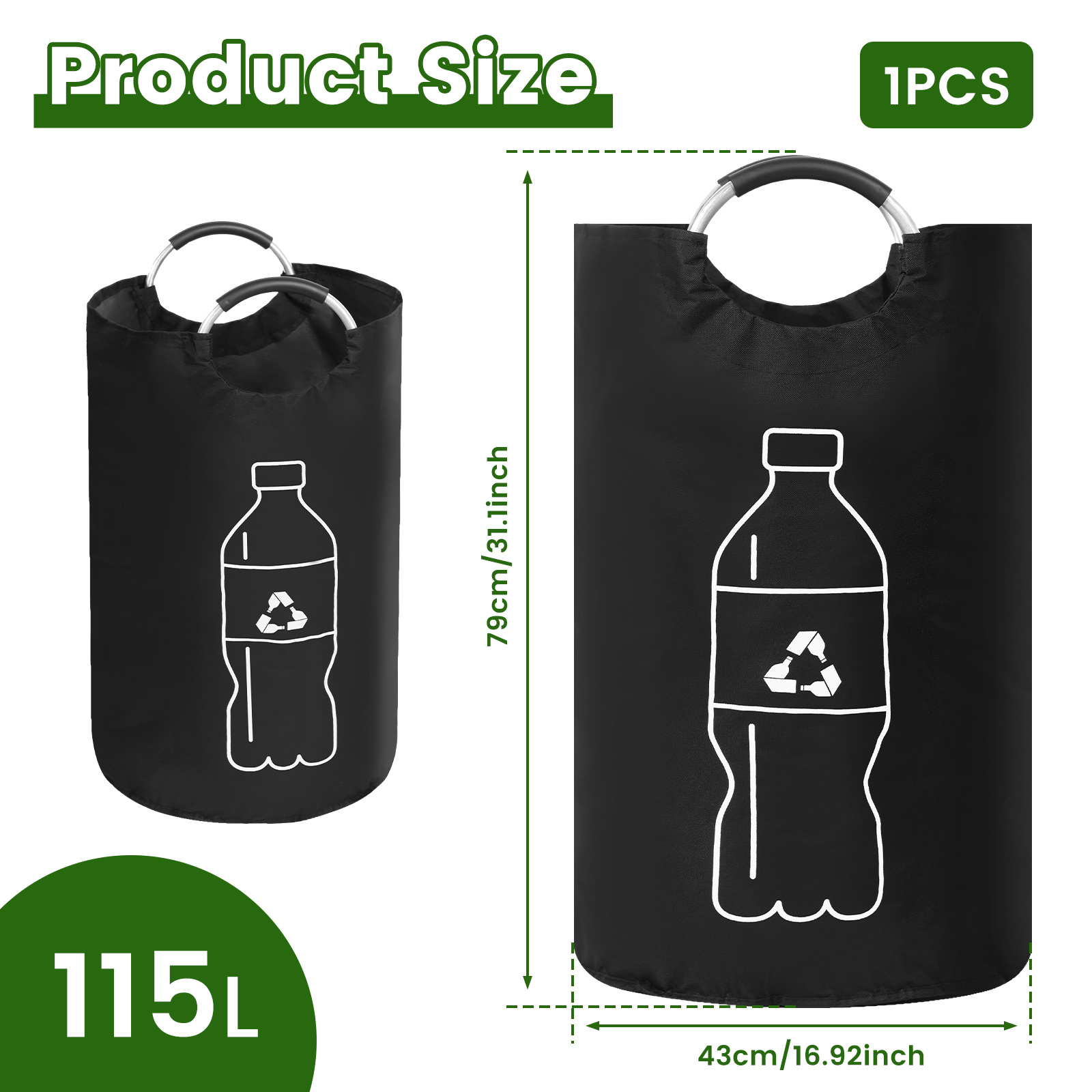 82/115L Empty Bottle Storage Basket Wastewater Bot... – Grandado