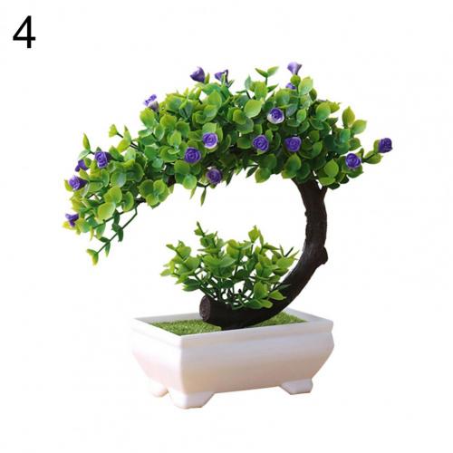 Kunstmatige Plastic Bonsai Nep Planten Bloem Bruiloft Home Decor Tuin Hotel Ingemaakte Kunstmatige Nep Plastic Bonsai Plant Boom: 4