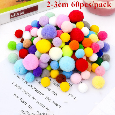 300Pcs Weiche Runde Flauschigen Pompons Ball 10/15/20/25mm Handwerk Filz Kugeln Gemischt Farbe DIY Dekoration Weichen Pom Nähen Stoff Liefert: 2-3cm 60pcs