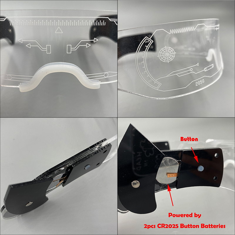 Gafas luminosas LED para de cumpleaños, lentes de neón con luz brillante de colores, accesorios intermitentes para Mascarada y concierto, Rave