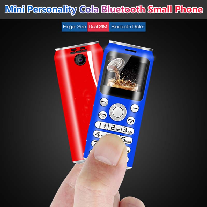 Cola Mini Mobile Phone Cellphone Stereo GSM Unlocked Phone Super Thin Small Phone Dual Sim Cell Phone For Children Wireless