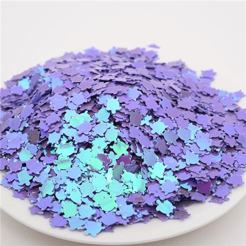 20g 7*8mm Sea turtle Tortoise Shape Loose Sequins PVC Paillettes For Craft Scrapbook Decoration Shaker Card DIY Accessories: AB purple