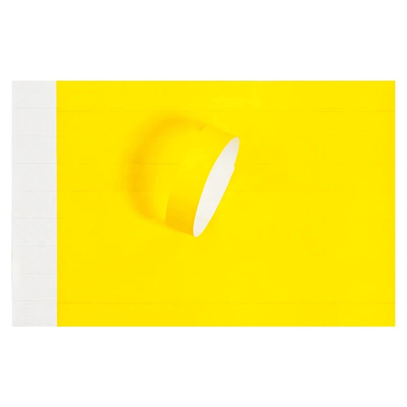 DUBAND 1000 Pcs No Logo Paper 3/4 Inch Wristbands for Event, Sport Wristband, Tyvek ID Festival Paper Bracelet: Light Yellow Color
