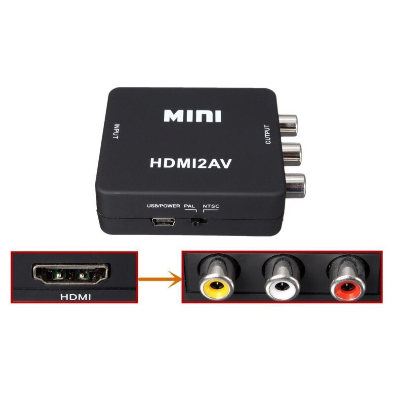 Mini Hdmi Naar 3RCA Cvbs Composiet Video Av Converter Adapter Tv PS3