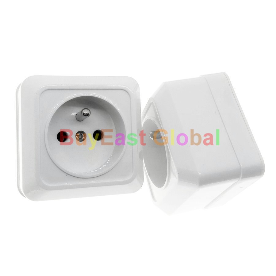 Schuko EU (Type E) Wall Surface Mount Power Socket AC 250V 16A CE Cert