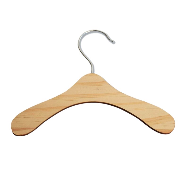 10Pcs Practical Non-Slip Wooden Dolls Clothes Hangers Coat Dress Jacket Organization Shelf Doll Accessories: 6