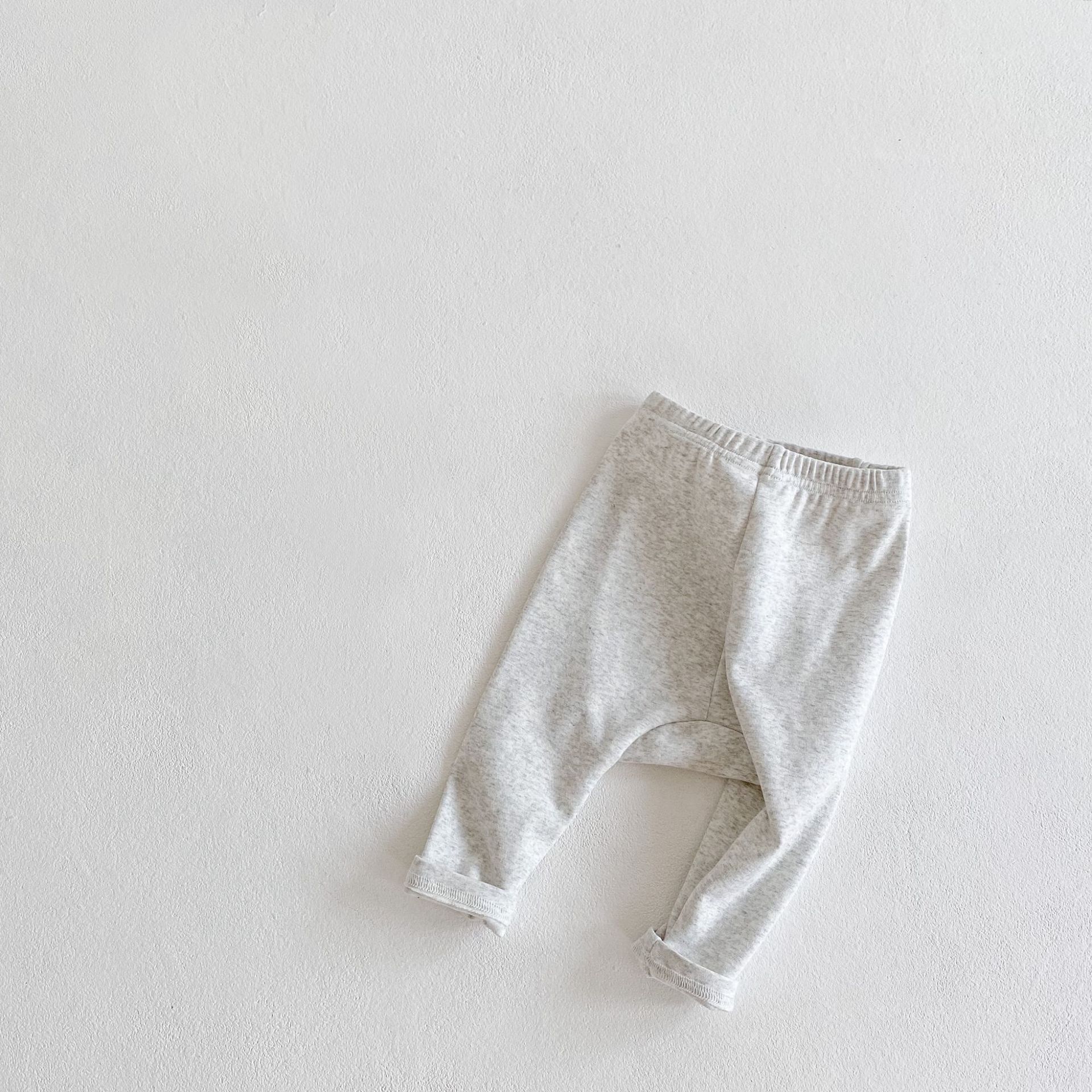 Bebê macio rendas de malha pant para o menino meias meninas leggings calças outono crianças leggings menina penteado algodão canelados leggings macacão infantil: Light gray / 24 m