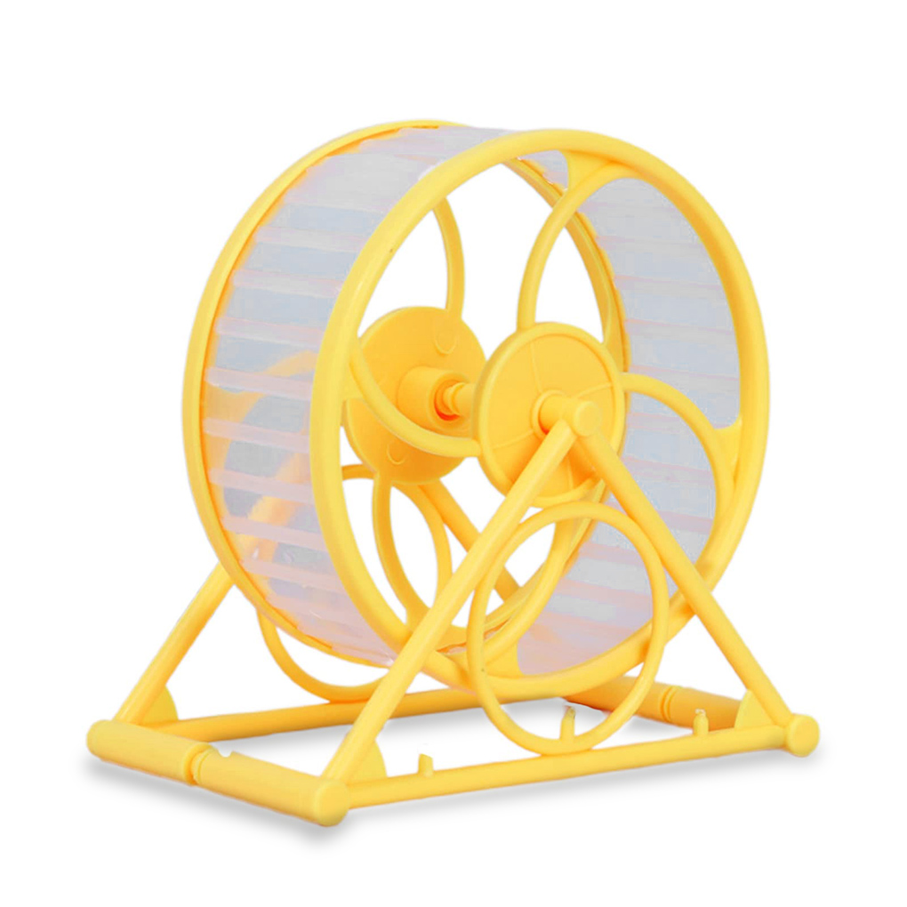 Roue de Jogging pour Hamster, jouet de Sport épais avec support, petits animaux rotatifs, exercices en cage à la maison: Yellow