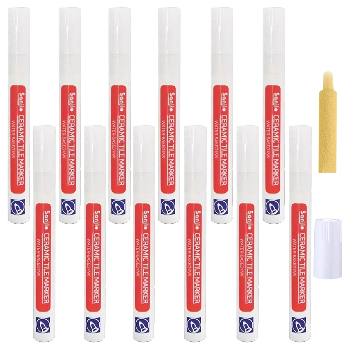 12Pcs White Grout Tile Pen Grout Restorer Pen Renew Repair Marker for Tile Wall Floor: Default Title