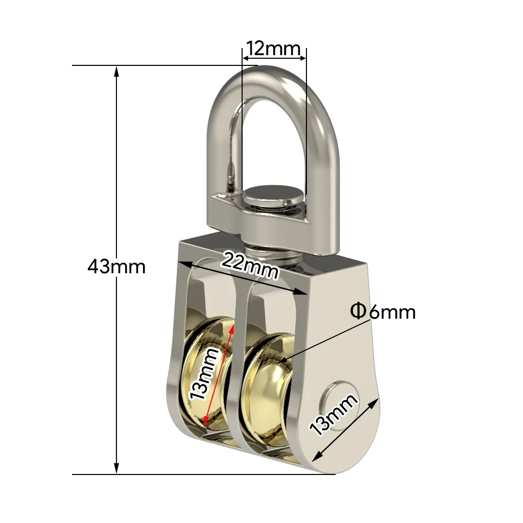 1 stk. 43/58/86mm enkelt-/dobbelthjul metalskive zinklegering remskive kroneblok og talje løftehjul mini dobbelt remskive