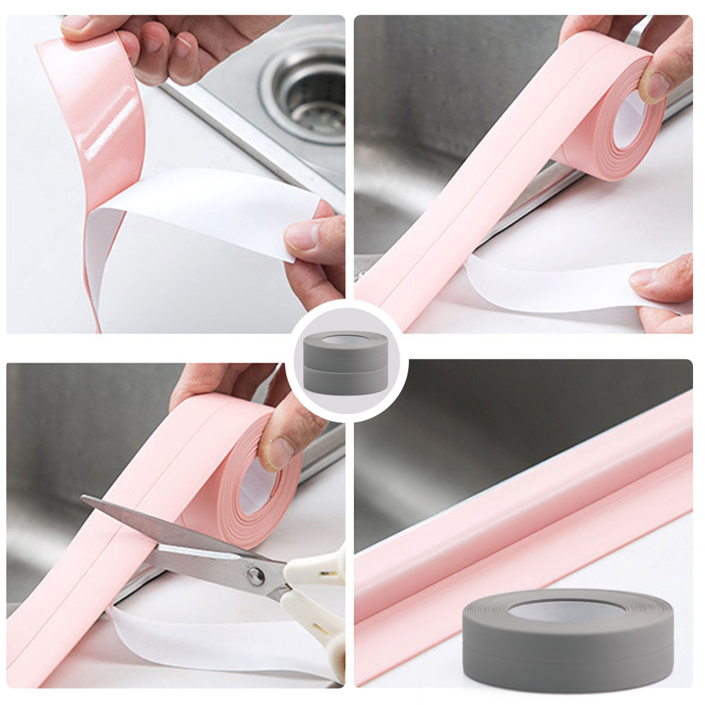 PVC Waterproof Mildew-Proof Self-Adhesives Tape for Home Bathroom Wall Sticker Toilet Sink Edge Tape Sealing Caulk Glues Strip