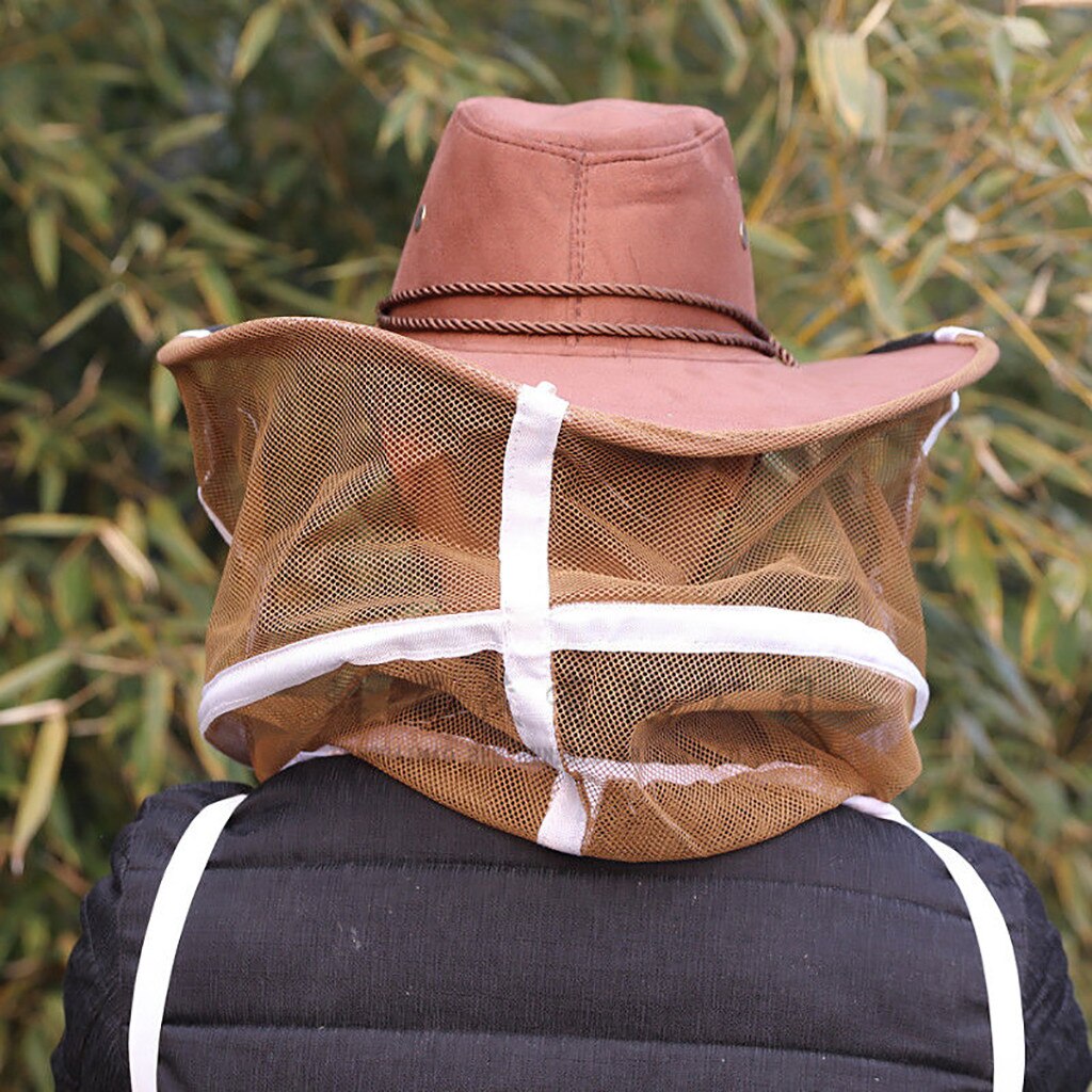 Anti-bijen gezichtsmasker jeansstof nylon netgaren hoed imker beschermkap imker vliegennet cowboy comfortabel