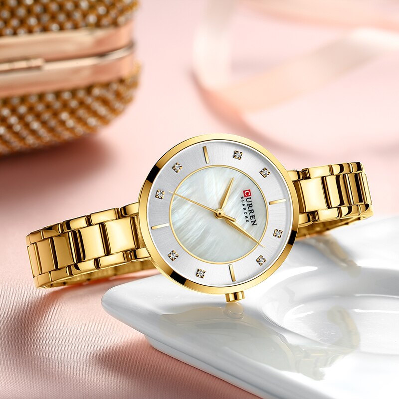 Curren paar horloges man en vrouw voor geliefden gouden roestvrijstalen jurk minimalistische horloge heren waterdicht relogio masculino