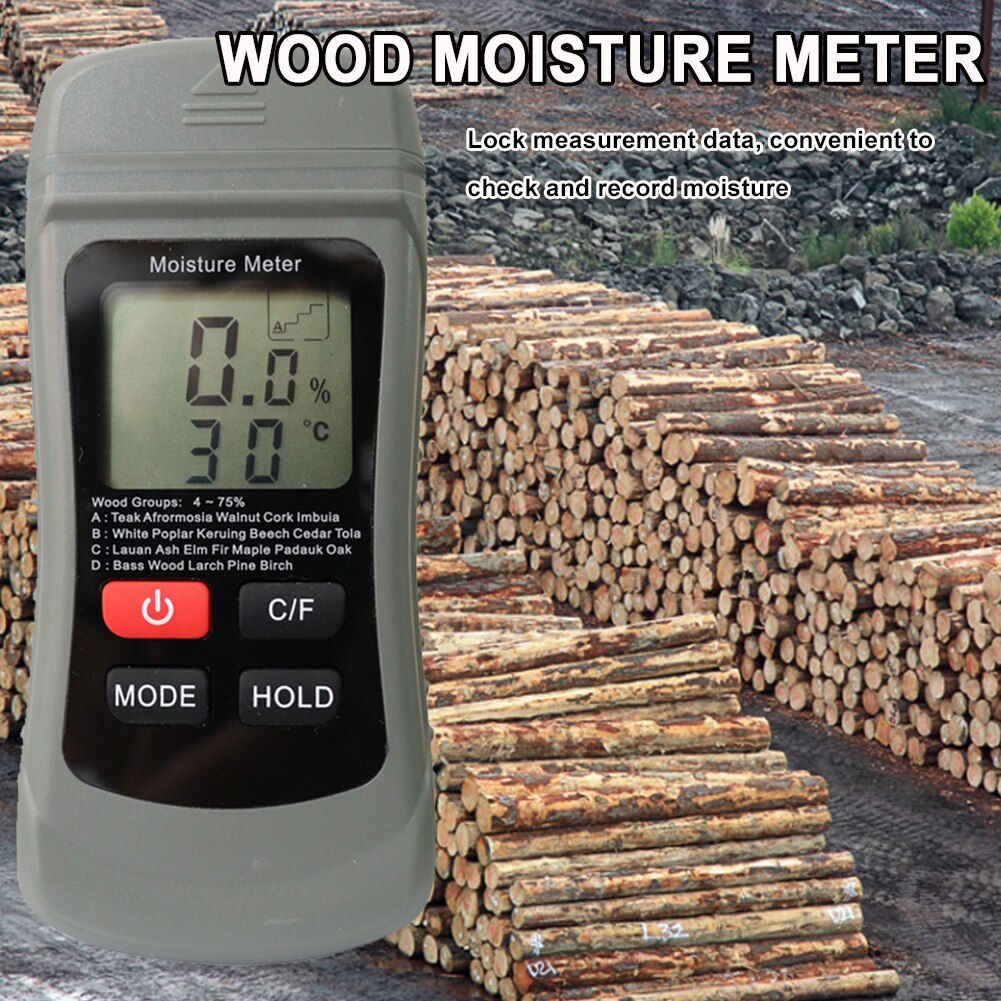SFJ-001 Wood Moisture Meters Measurement Tool Two Pins Wall Hygrometer Meter Humidity Tester Timber Damp Detector
