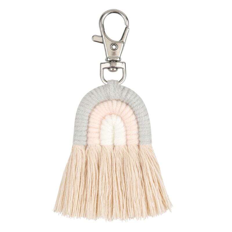 Weven Regenboog Sleutelhangers Handgemaakte Auto Sleutelhanger Dames Auto Bag Charm Accessoires: KEY67