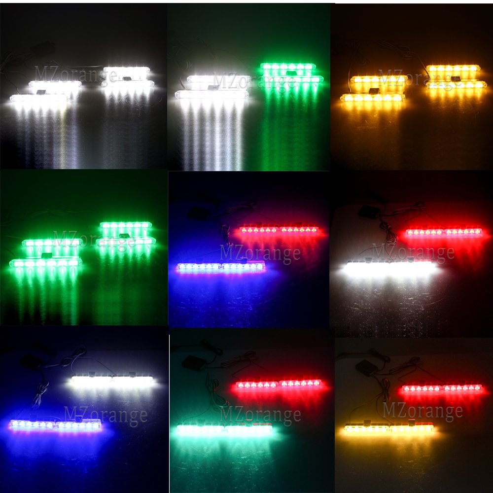 4x6LEDS Stroboscopen Fso Zaklamp Politielichten Stroboscooplichten LED Noodbrandweer Waarschuwing Knipperlicht Grill Auto Vrachtwagen Ambulance