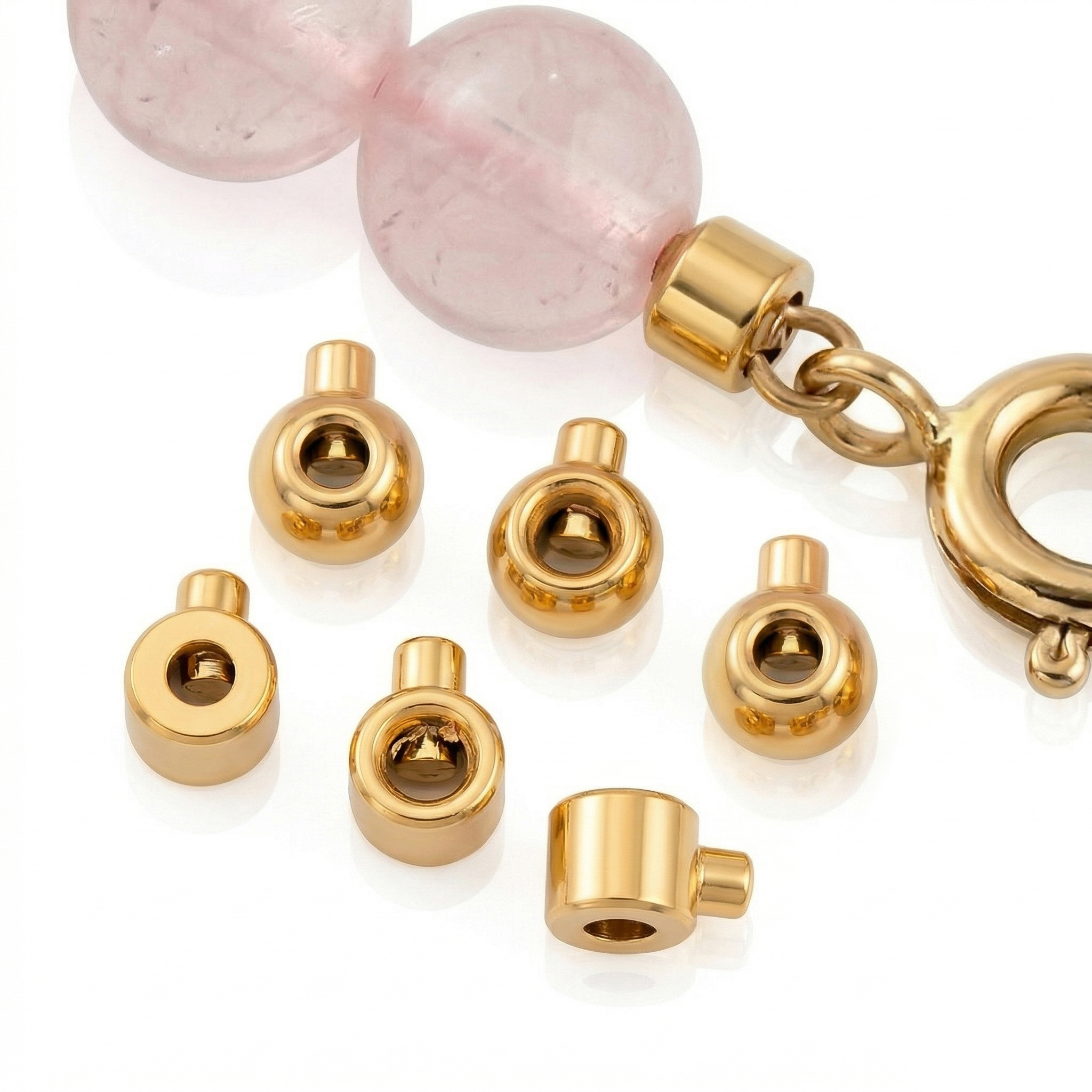 10 stuks roestvrijstalen positioneringsgesp met kraalkappen eindconnectoren voor doe-het-zelf ketting en armband kralen sluiting gespen