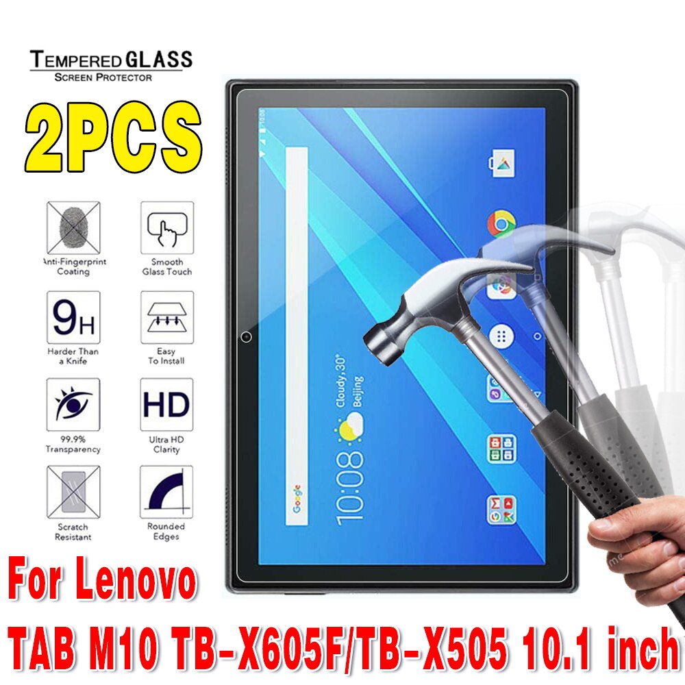 2Pcs Tempered Glass for Lenovo Tab E7 E10 M7 M8 M10 TB-X605F/M10 FHD PLUS 10.3 inch Full Cover Protective Screen Protector Film: TAB M10 X605F X505
