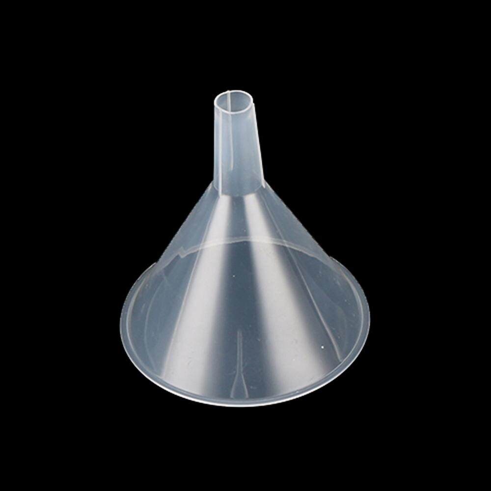 Embudos de plástico de 120mm, botella vacía de llenado de aceite esencial líquido de Perfume, embudo de embalaje, suministros de análisis de laboratorio, 10 piezas