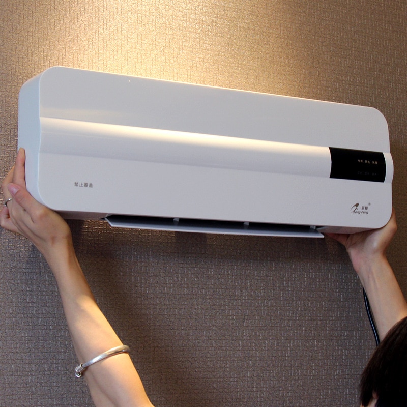 Vægmonteret elektrisk luftvarmer blæser væghængende varm kølig vindblæser varmere værelse keramisk varmeovn komfur radiator
