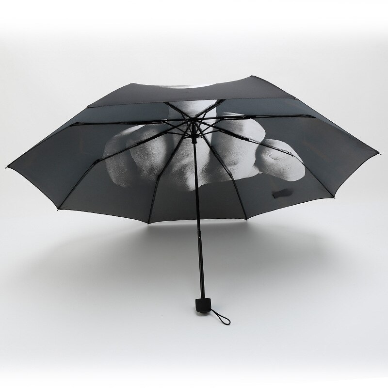 Personality Middle Finger Umbrella Men Windproof Folding Double Layer Suncreen Parasol Impermiable Umbrella Parachase With Box