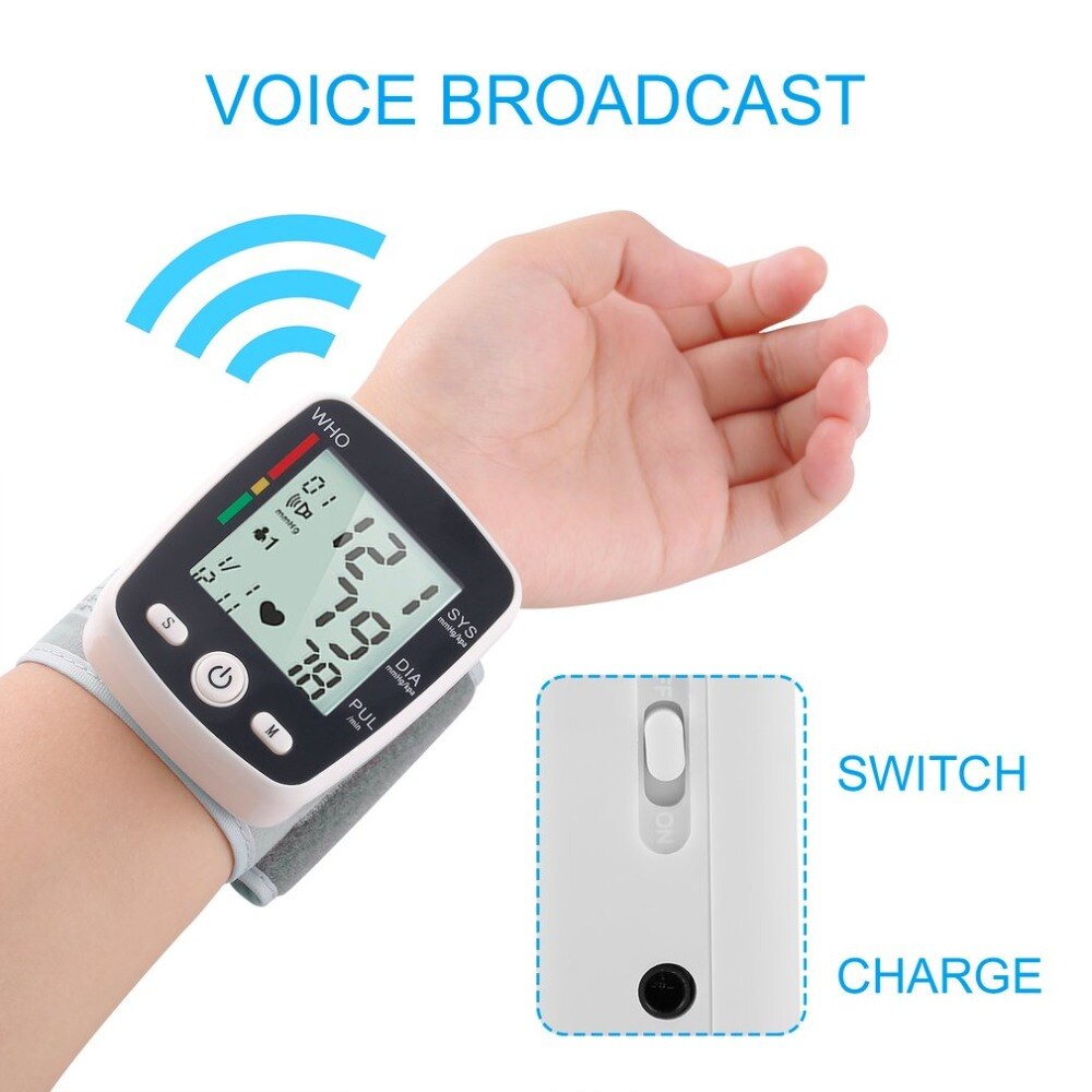 Home Gezondheidszorg 1 stks Digitale Lcd Arm Pols Bloeddrukmeter Heart Beat Meter Machine Tonometer voor Meten Automatische