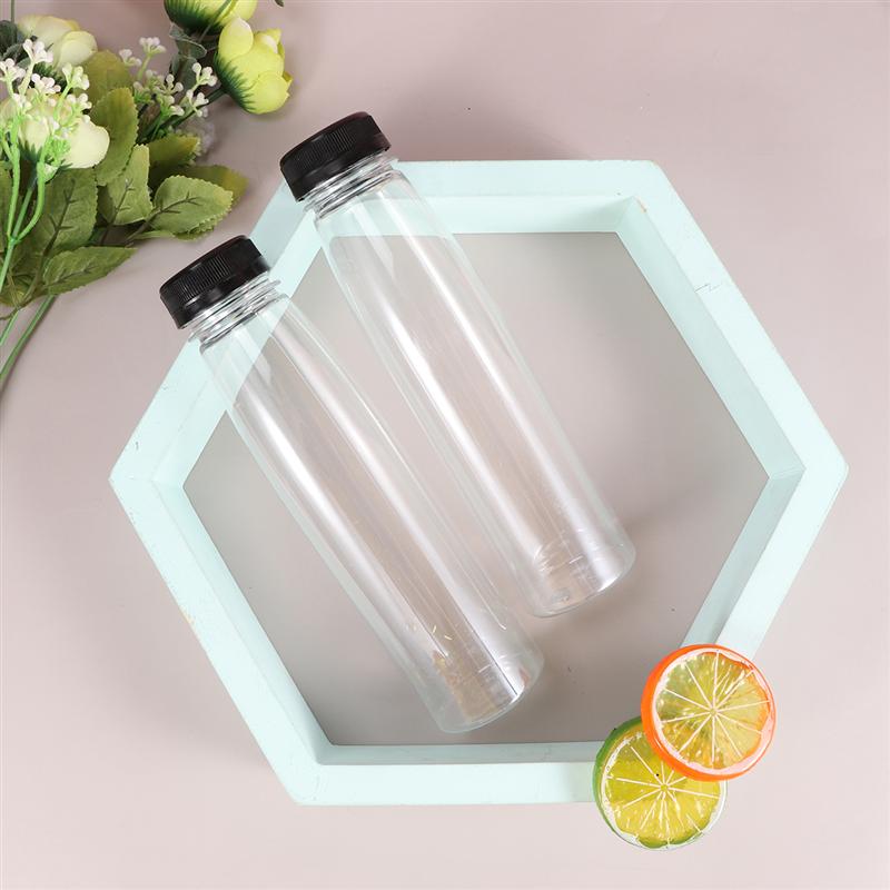 10 st 330ml tomma förvaringsbehållare klara sällskapsdjur flaskor plast dryck dryck flaska juice flaska burk med lock (svarta lock)