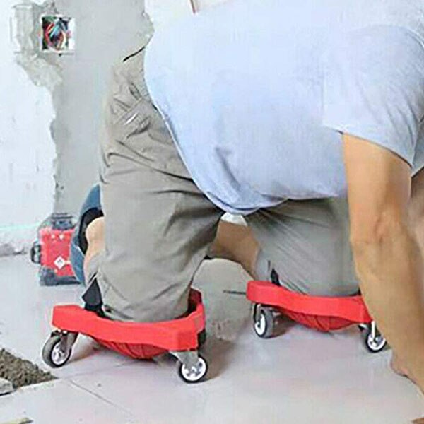 1 stk knebeskytter rullende hjul mobil fleksibel leggeplattform glidearbeid byggejobber site,red